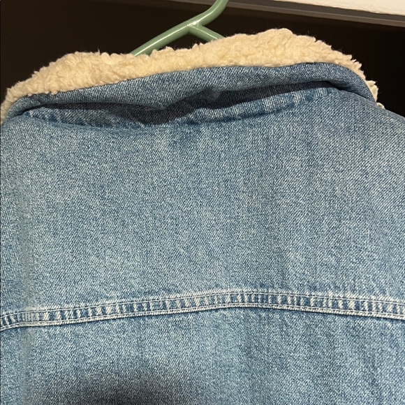Topshop Cream Sherpa Lined Denim Jacket - Picture 12 of 12